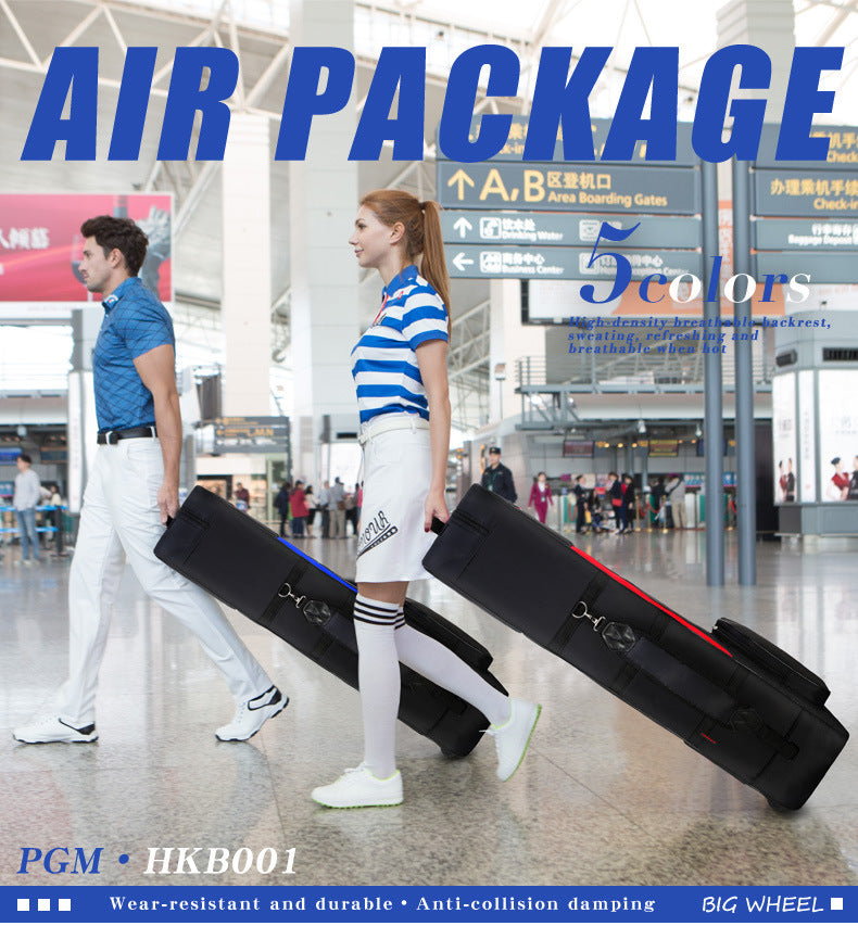 PGM HKB001 durable thick nylon folding travel golf bag with wheels