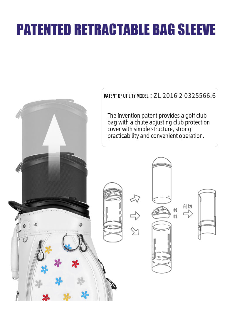 PGM QB138 korea style custom tour golf bag white golf bag with wheels