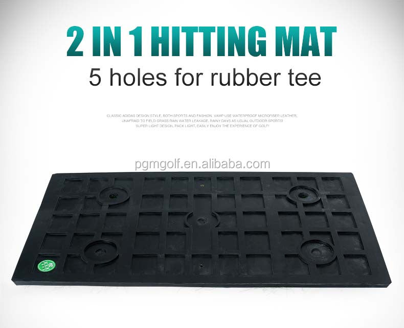 PGM DJD005 dual grass golf practice swing mat portable golf hitting mat