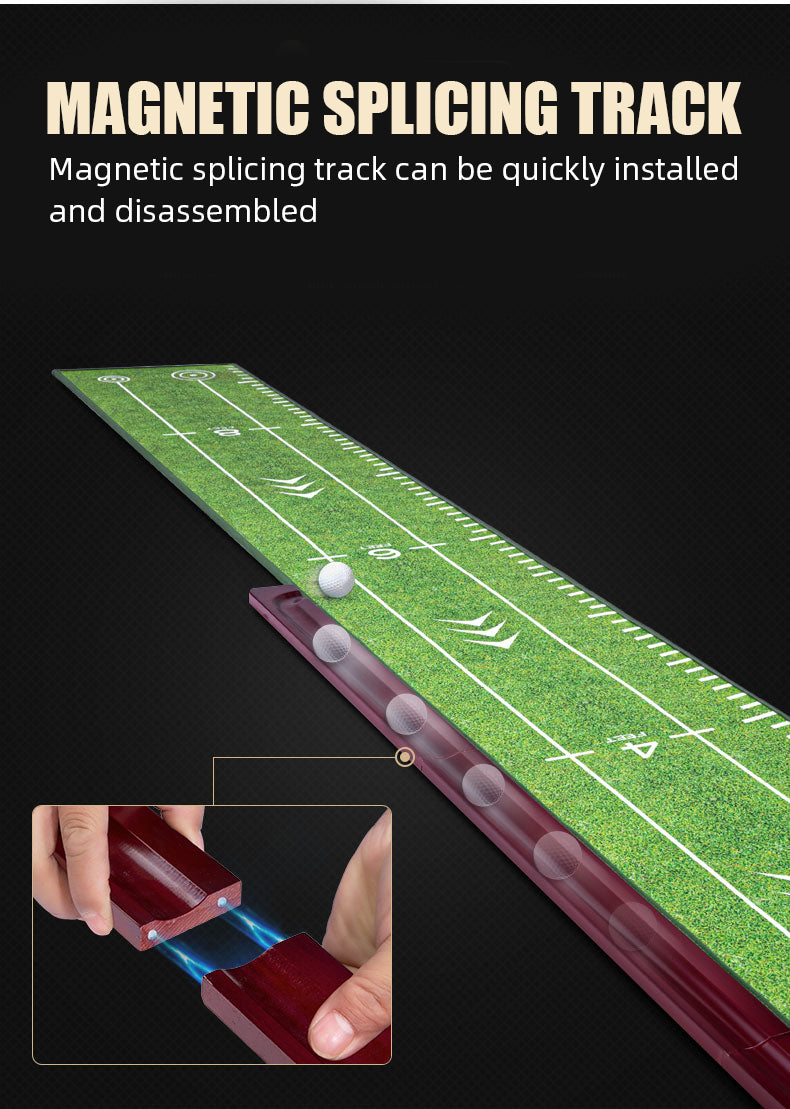 PGM TL024 garden putting practice mat indoor auto return wood golf green mat