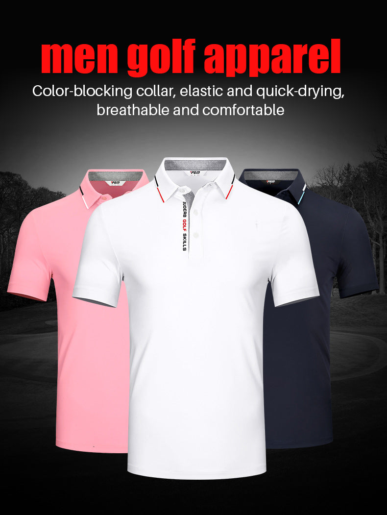 PGM YF393 quick dry golf polo shirt men short sleeve plain golf polo shirt