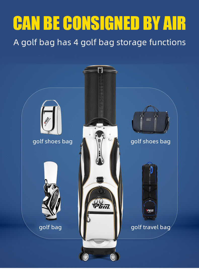 PGM QB100 golf flight travel bag premium microfiber leather waterproof golf bag