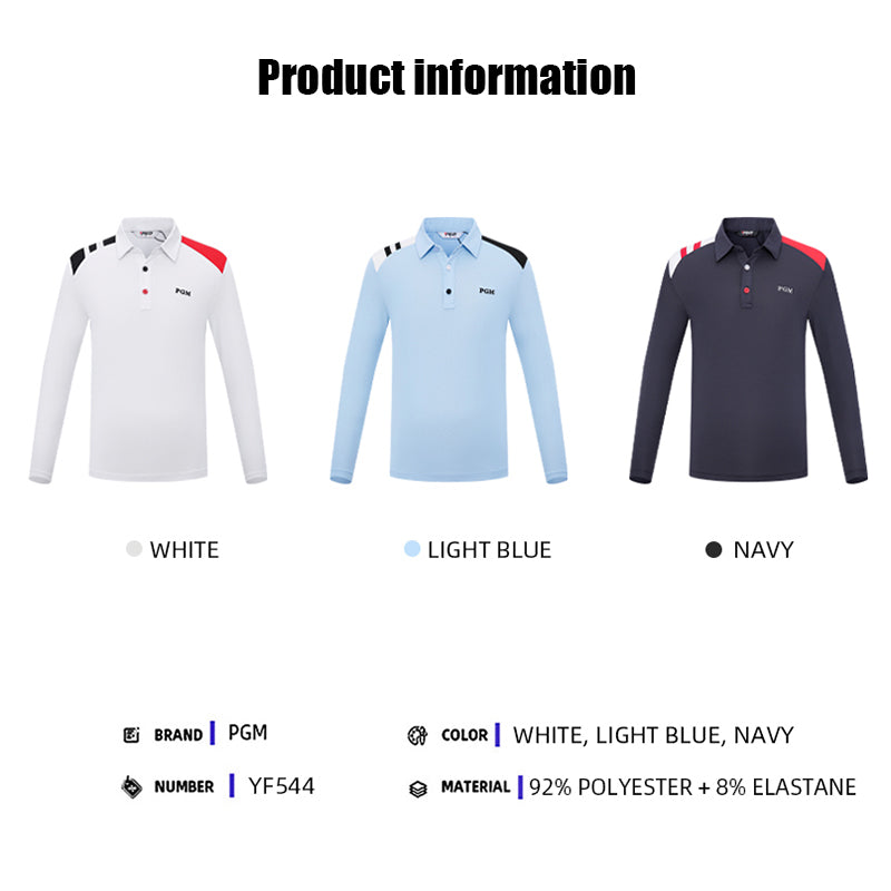 PGM YF544 boys custom print golf polo long sleeve athletic wear golf polo