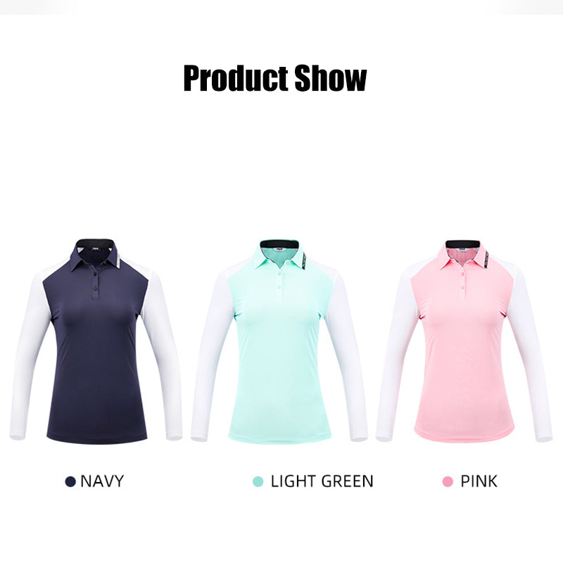 PGM YF515 custom golf shirt women slim fit polo shirt long sleeve luxury golf polos