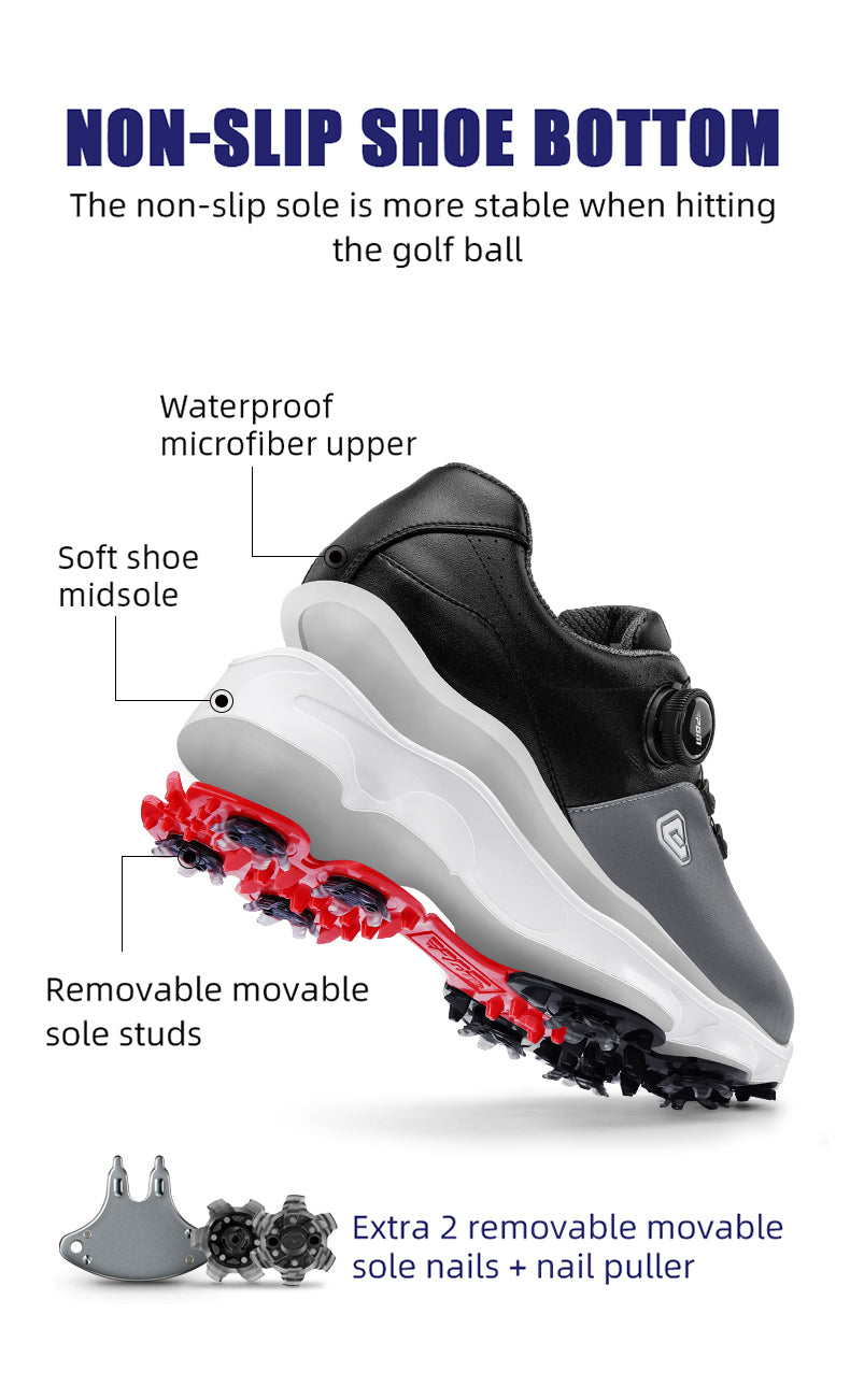 PGM XZ233 golf shoes gents waterproof antiskid golf shoes for men leather