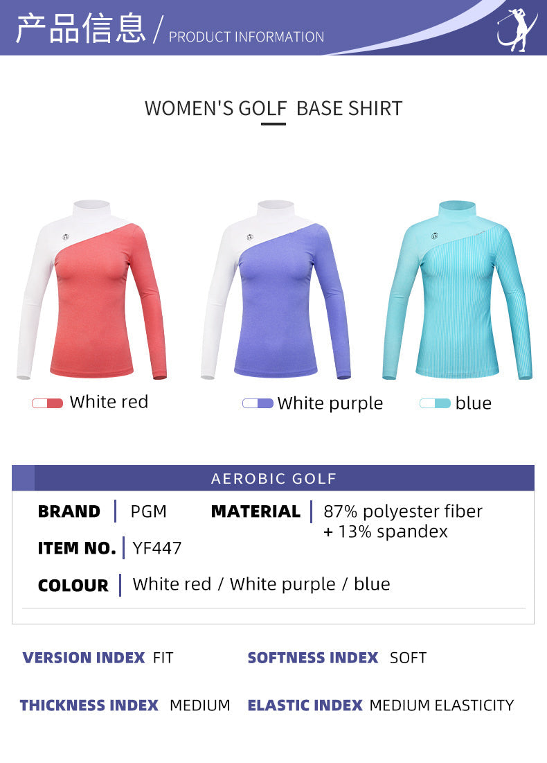 PGM YF447 high end custom golf shirt long sleeve polyester spandex women's golf shirt