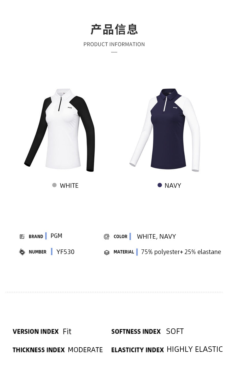 PGM YF530 custom golf polo spandex wholesale 1/4 zip golf polos