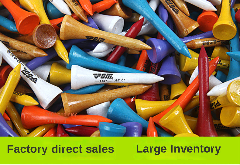 PGM 50pcs Wooden Golf TEE Ball Holder Golf Supply Accessories 42/70mm Random Color Golf Supplies