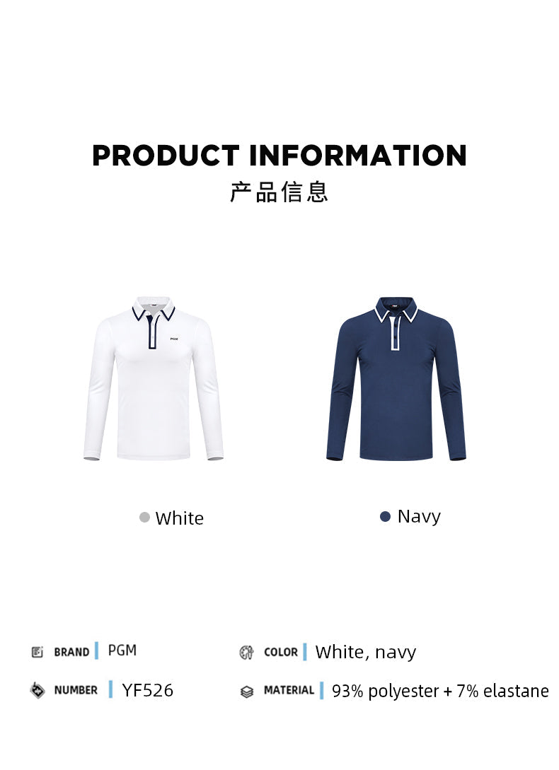 PGM YF526 long sleeve men plain golf polos t shirt custom polo shirt for men