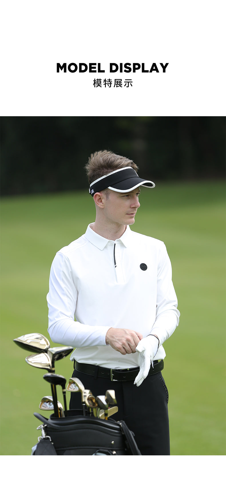PGM YF527 luxury brand golf polo custom high quality winter long sleeve black golf polo