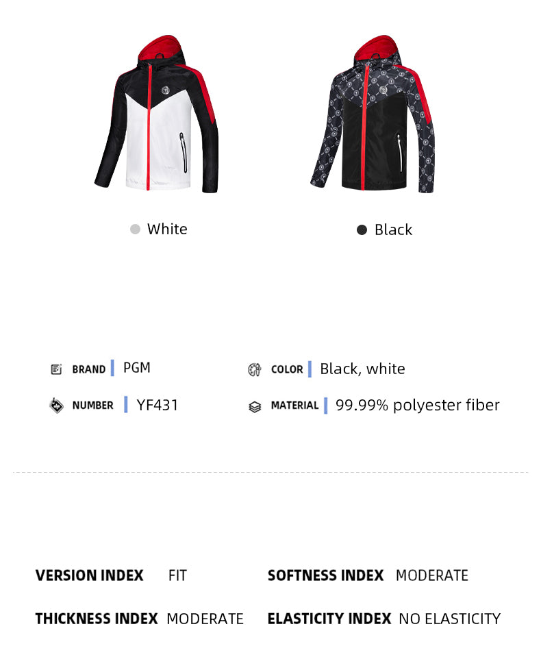 PGM YF431 kids golf jacket wind breaker full zip outdoor casual sports golf jacket
