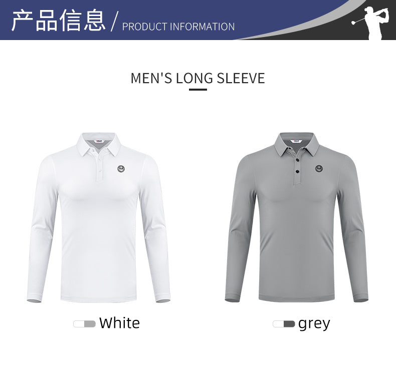 PGM YF480 golf performance polos shirt men long sleeve wholesale golf polo