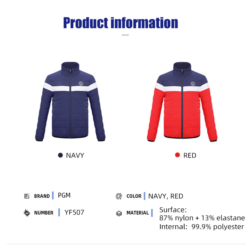 PGM YF507 kids golf padding jacket softshell heated golf jacket with logo