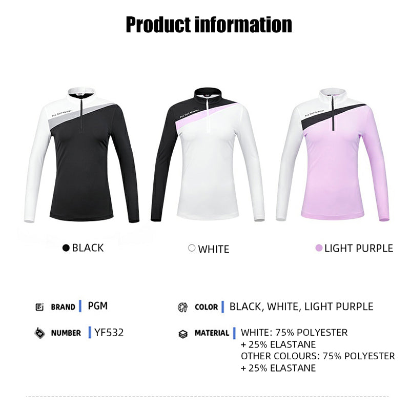 PGM YF532 custom logo golf tee shirt 2023 women slim fit golf shirt