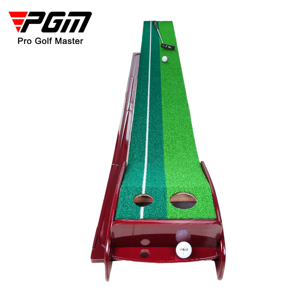 PGM TL024 garden putting practice mat indoor auto return wood golf green mat
