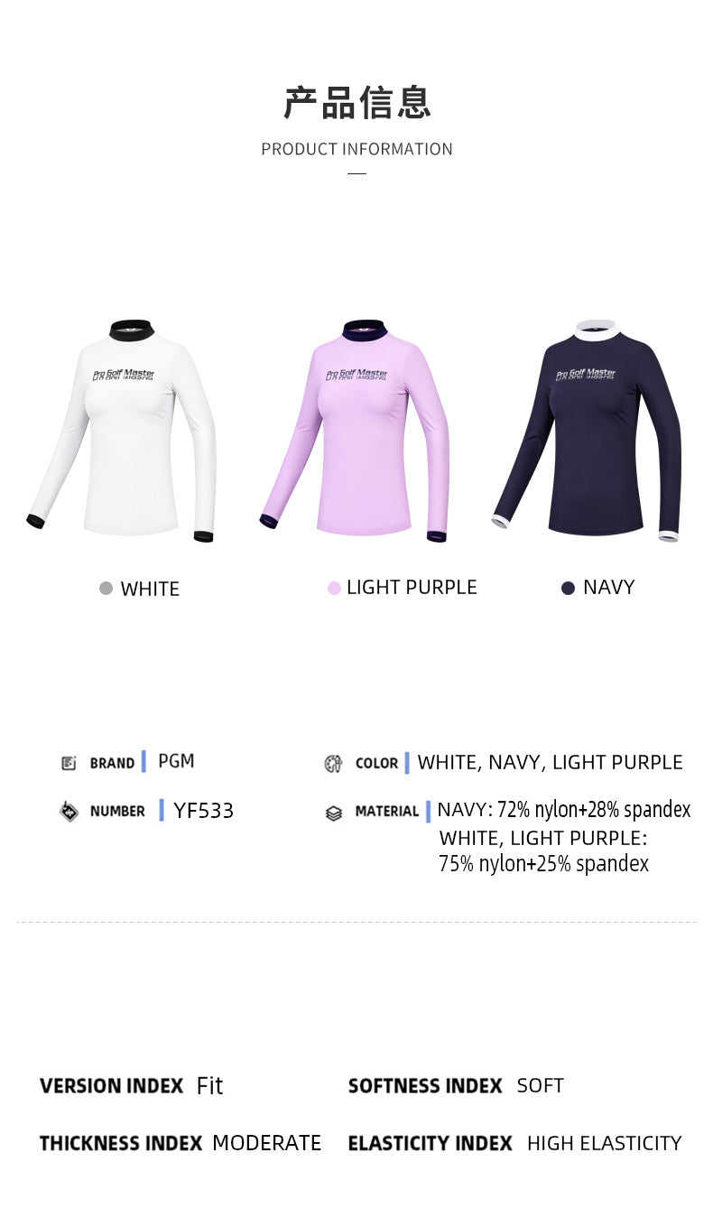 PGM YF533 youth golf long-sleeved women shirts long sleeve polyester spandex golf shirt