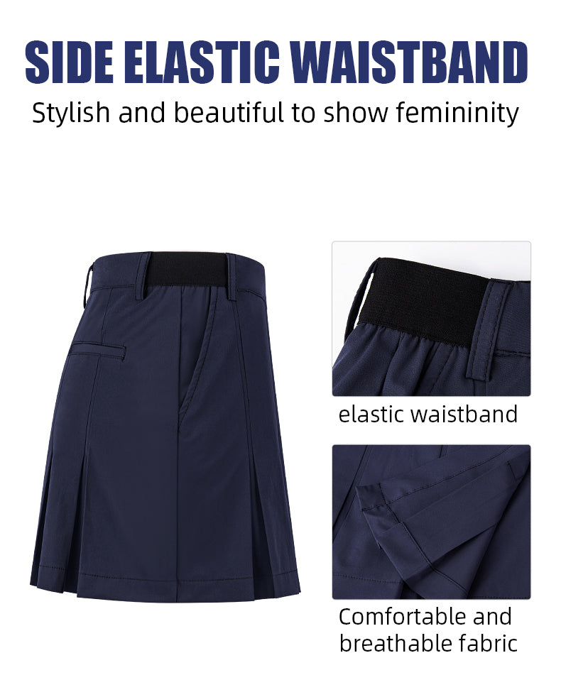PGM QZ081 breathable womens golf dress spandex polyester ladies pleated golf dress