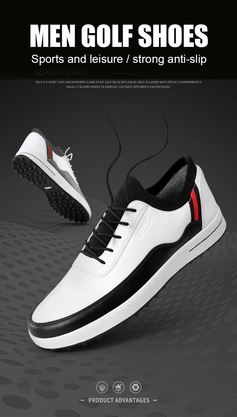 PGM XZ184 brand black golf shoes waterproof custom spike less golf shoes men