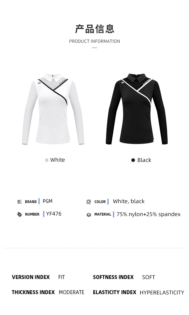 PGM YF476 wholesale oem long sleeve golf polo shirt fashionable golf polo