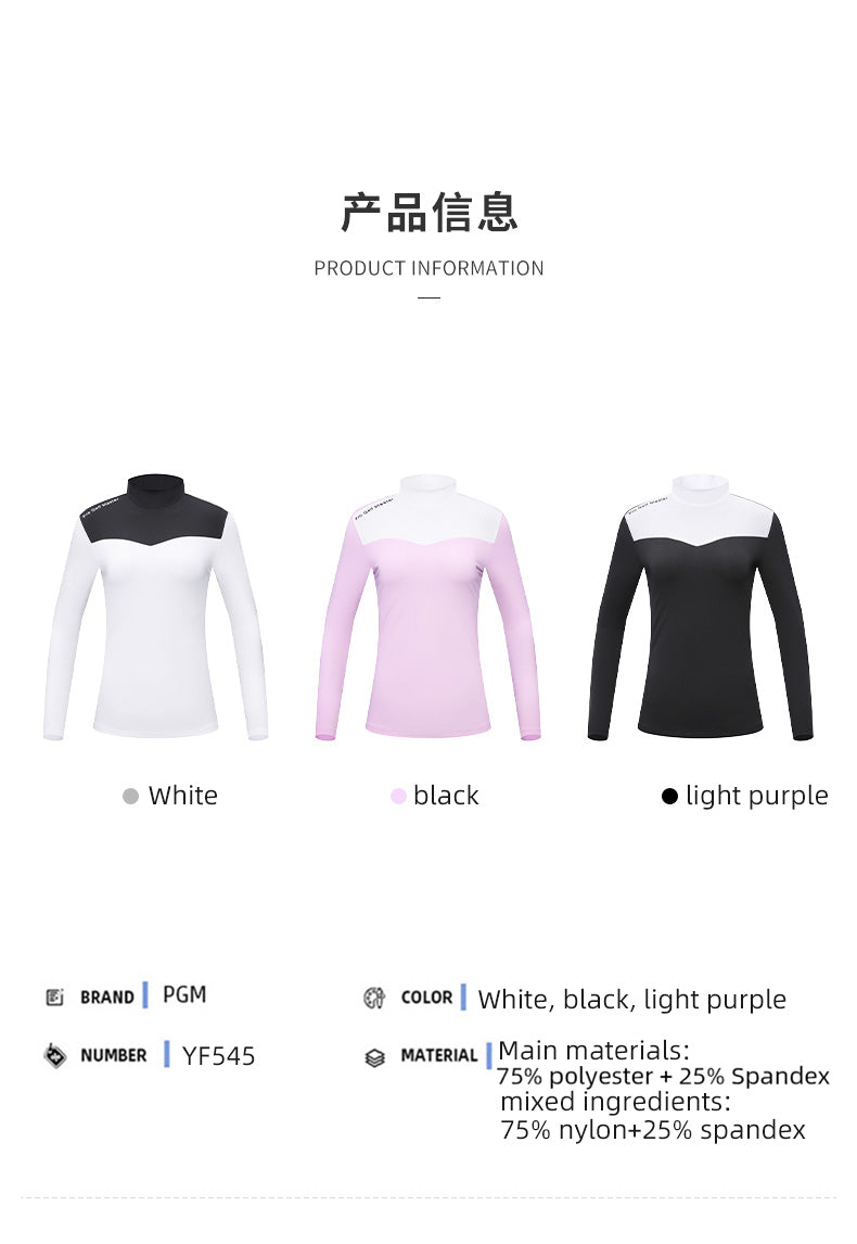 PGM YF545 ladies plain white golf t shirts poly spandex soft golf shirts