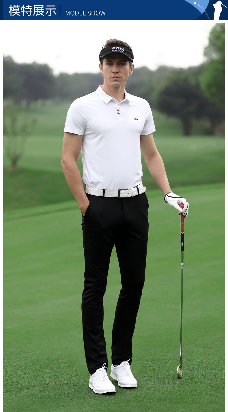 PGM YF441 mens polo golf shirts polyester spandex fashion performance golf shirts