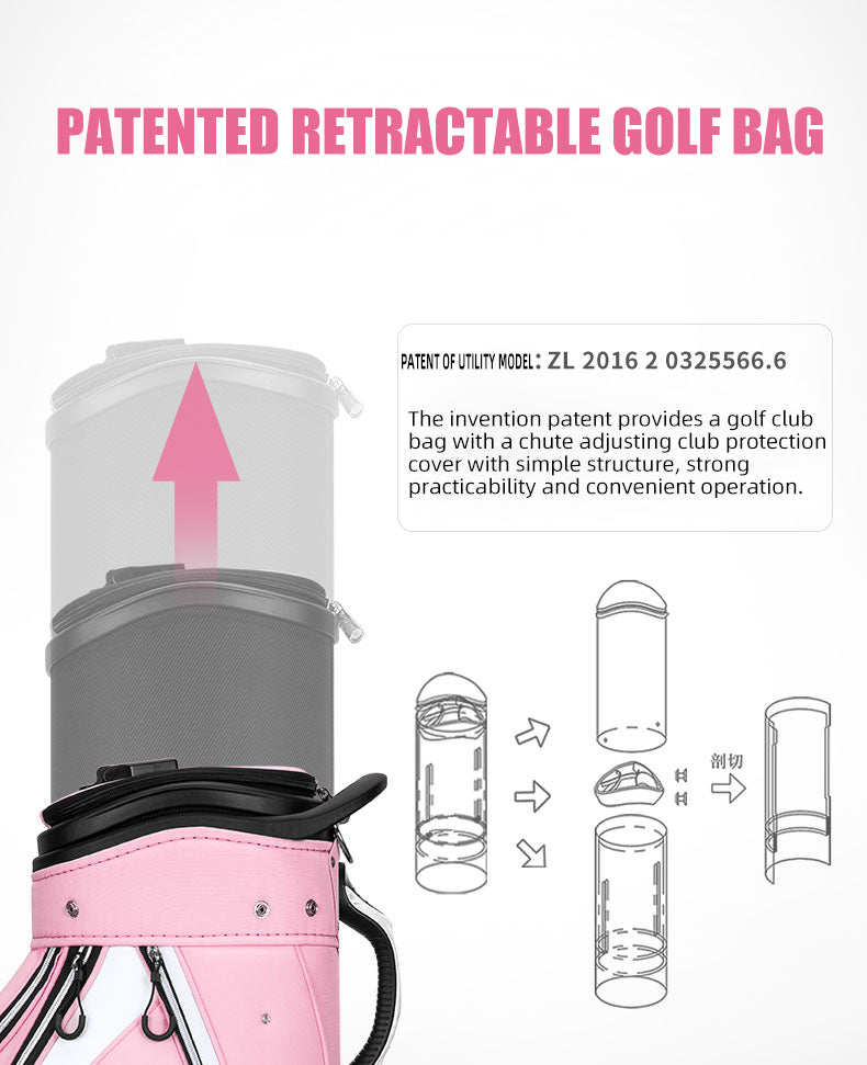 PGM QB135 cute golf bag female golf travel bag pink golf bags with wheel