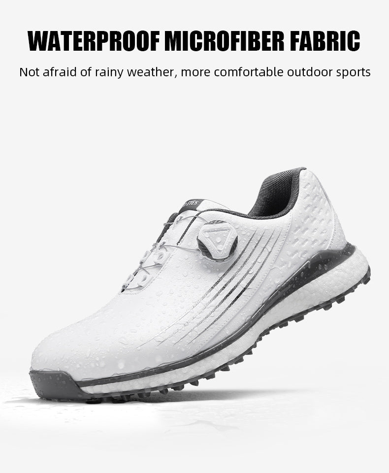 MOEYES M22XZ01 men sports golf shoes size 8 waterproof custom leather golf shoes