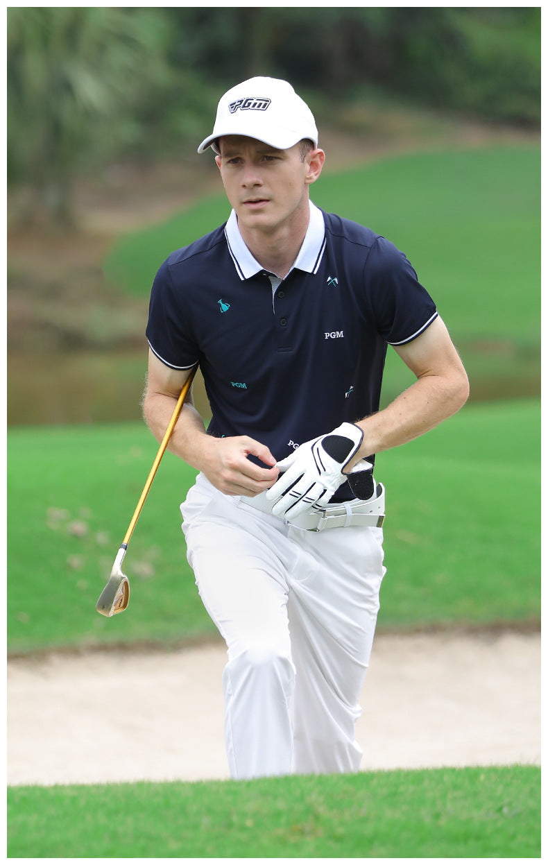 PGM YF395 men breathable golf polo shirt soft spandex polyester golf polo