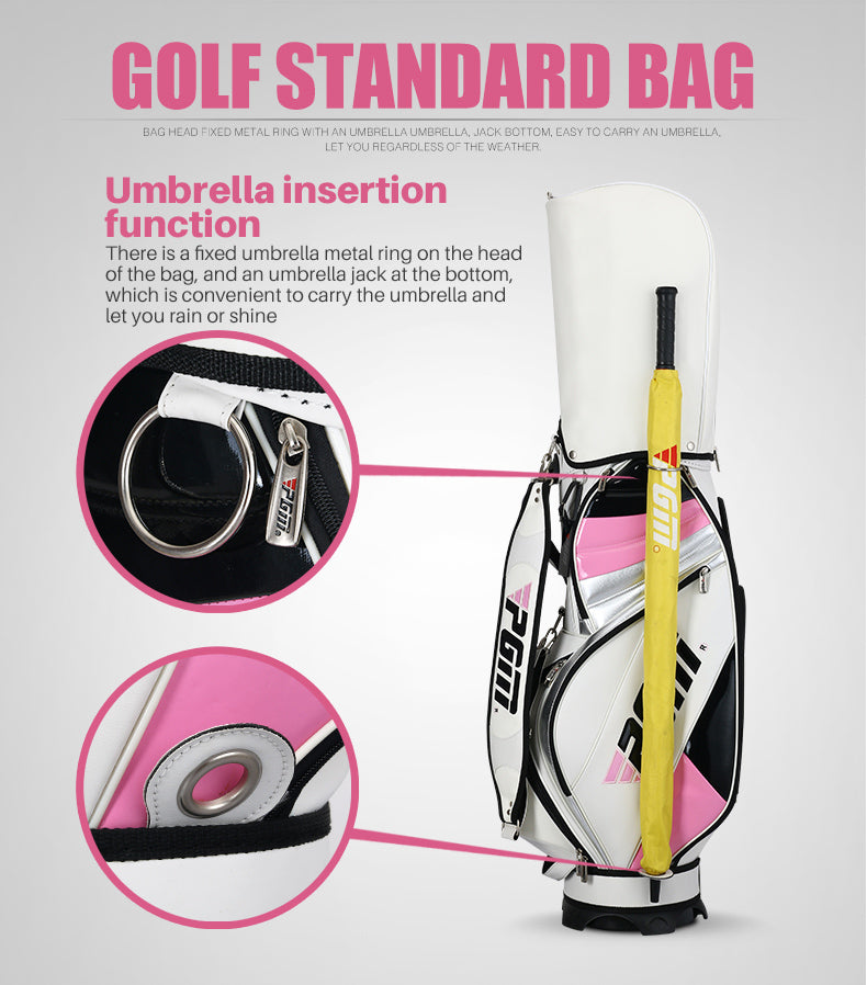 PGM QB016 ladies pink oem women staff purple custom leather golf bags
