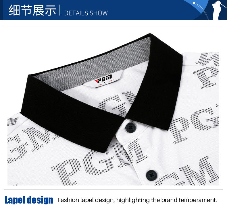 PGM YF396 branded quick dry quality short sleeve abbigliamento golf polyester tshirt polo custom golf shirts for man