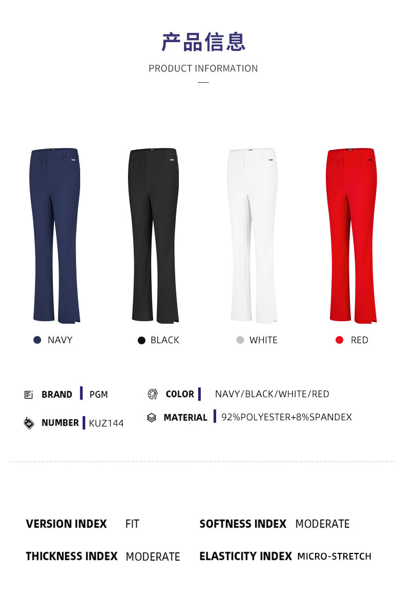 PGM KUZ144 women long golf pants polyester black golf pants