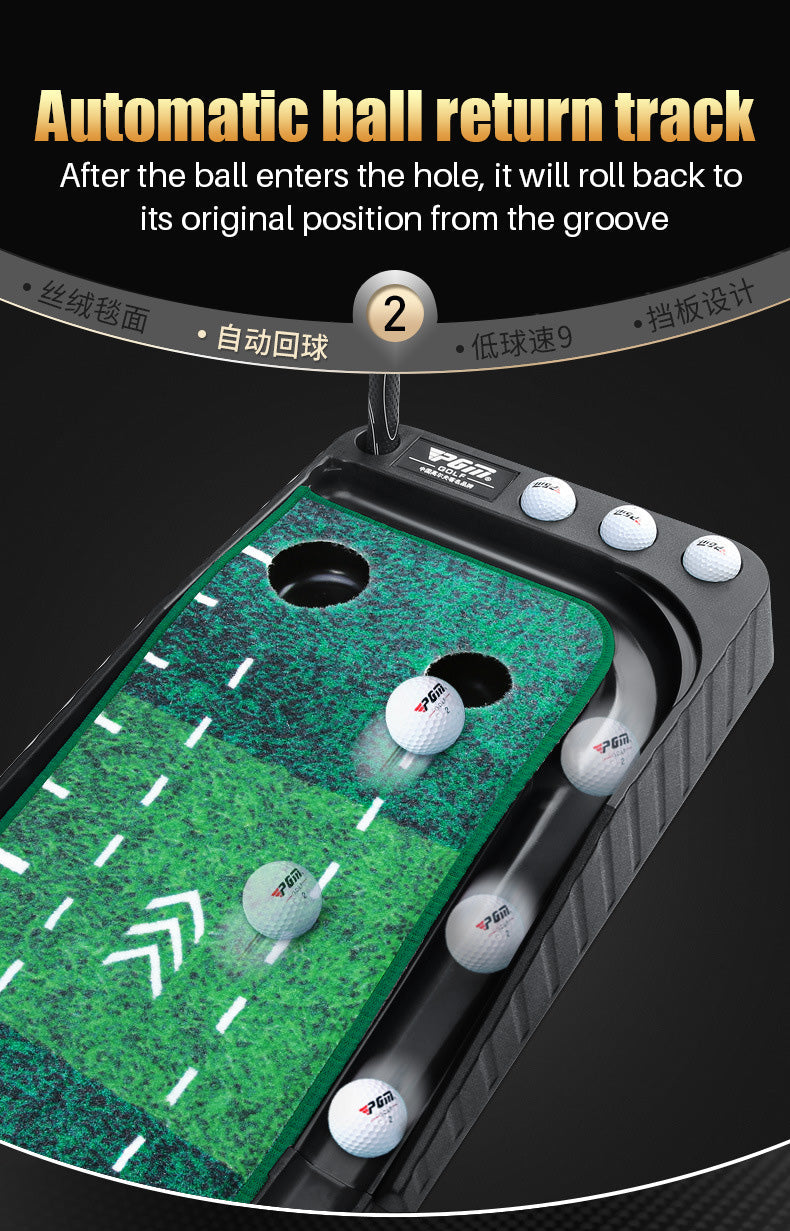 PGM TL021 Wholesale Professional Black Plastic Frame Indoor Outdoor Golf Putting Mat With Ball Return-Carpet
