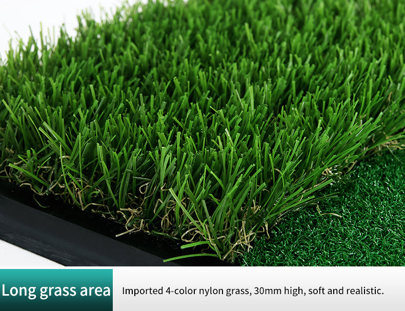 PGM DJD005 dual grass golf practice swing mat portable golf hitting mat