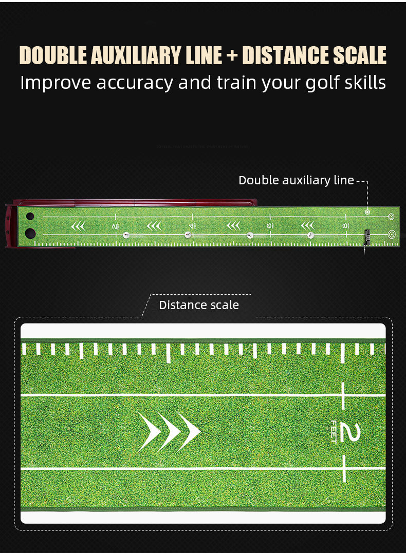 PGM TL024 garden putting practice mat indoor auto return wood golf green mat