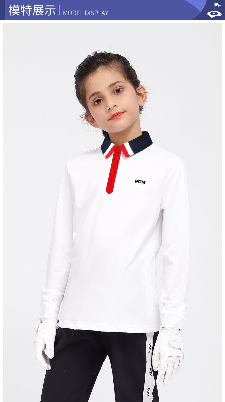 PGM KIDS YF454 golf polo shirts 2022 oem custom logo plain children golf polo