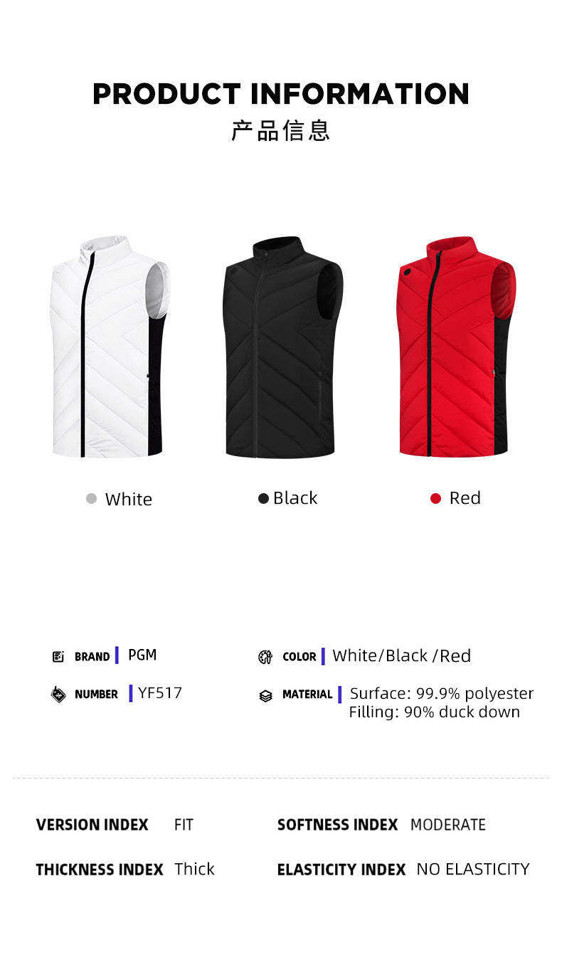 PGM YF517 full zip mens golf jacket duck down mens winter golf vest
