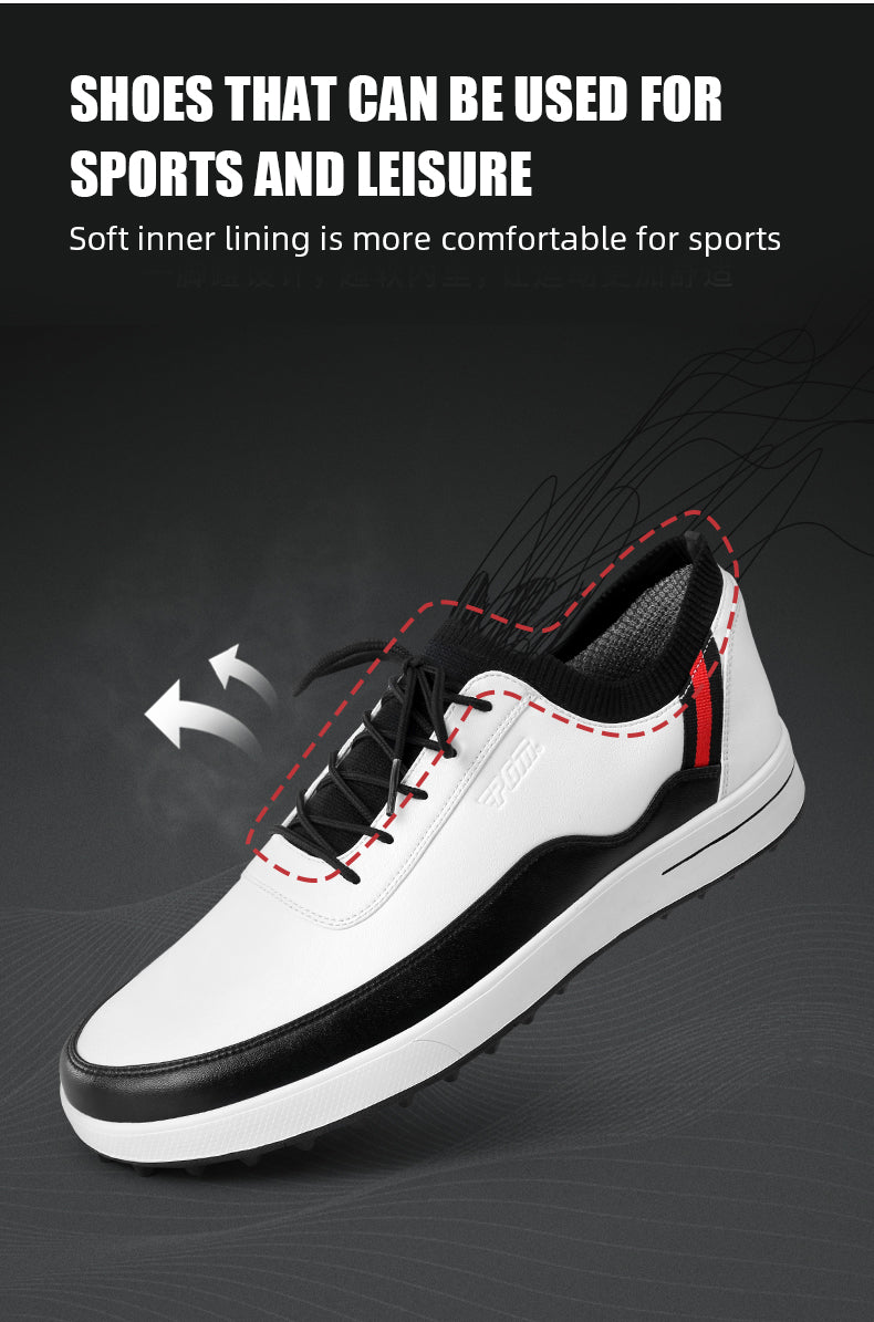PGM XZ184 brand black golf shoes waterproof custom spike less golf shoes men