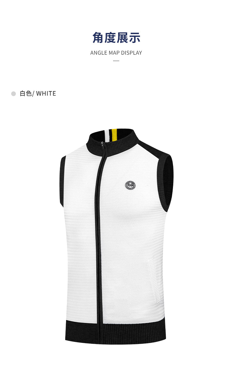 PGM YF501 sports sleeveless golf padding vest full zip men wool golf vest