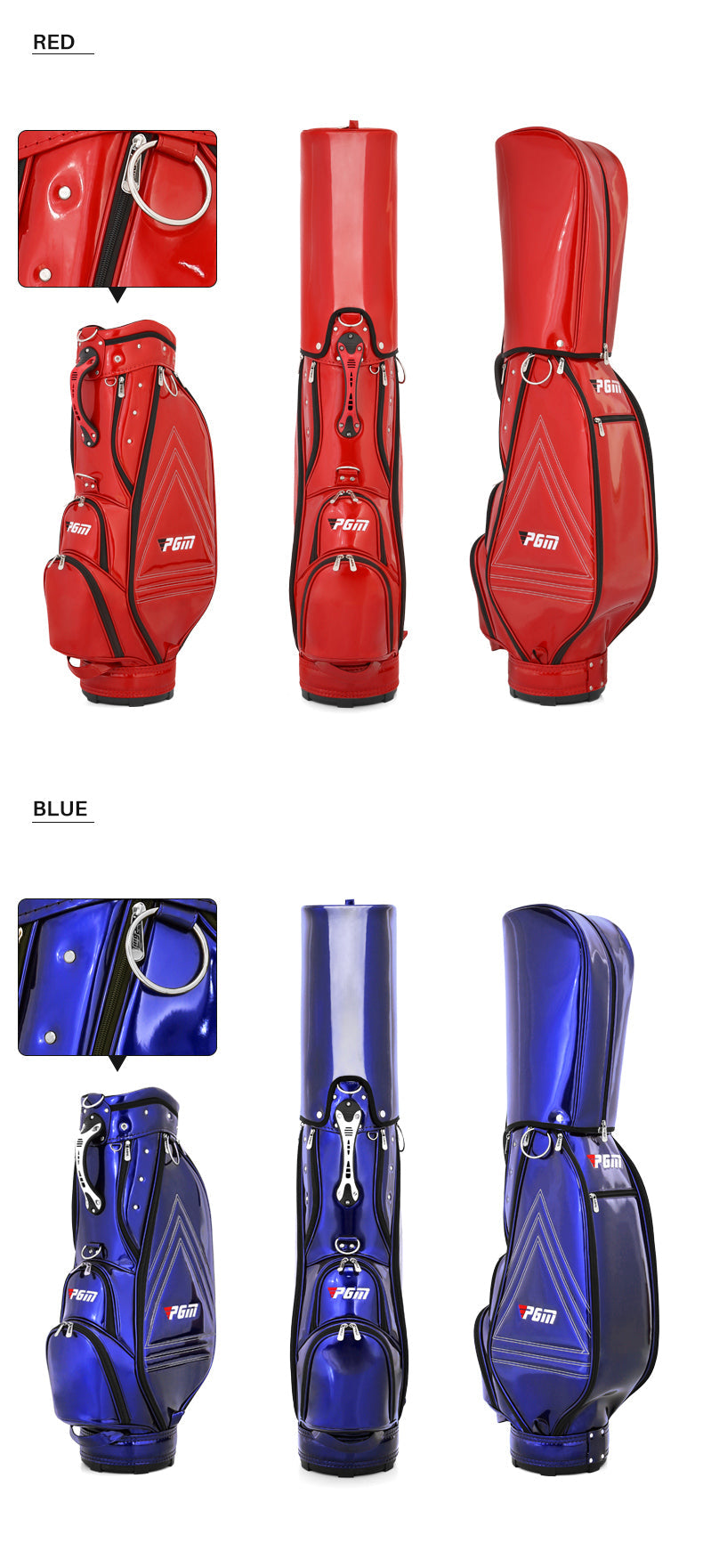 PGM QB085 wholesale 5 divider 14 way ladies golf cart bag blank custom waterproof golf bag