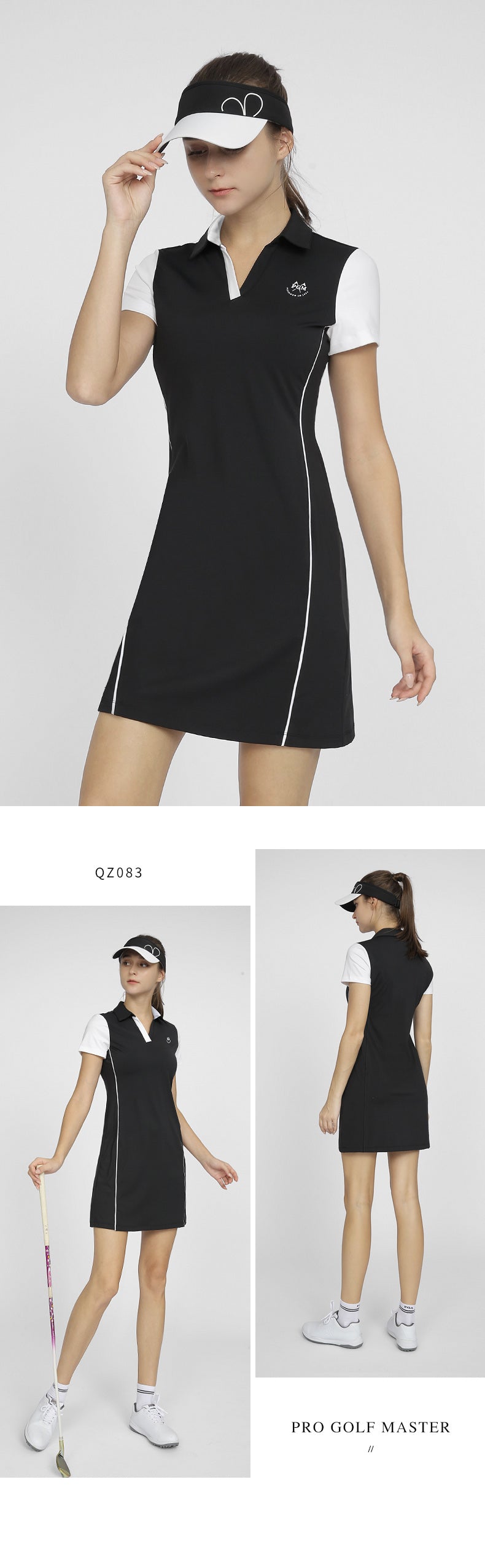 PGM QZ083 golf dress women quick dry custom short sleeve v-neck polo ladies golf dress