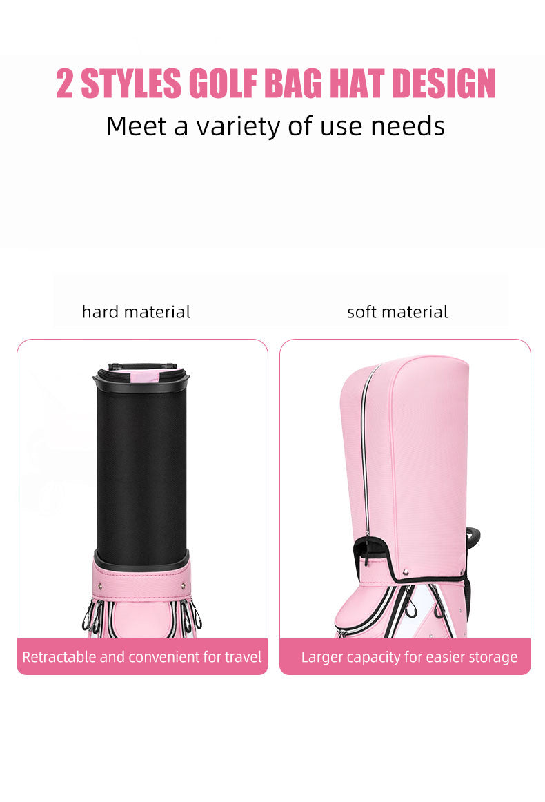 PGM QB135 cute golf bag female golf travel bag pink golf bags with wheel