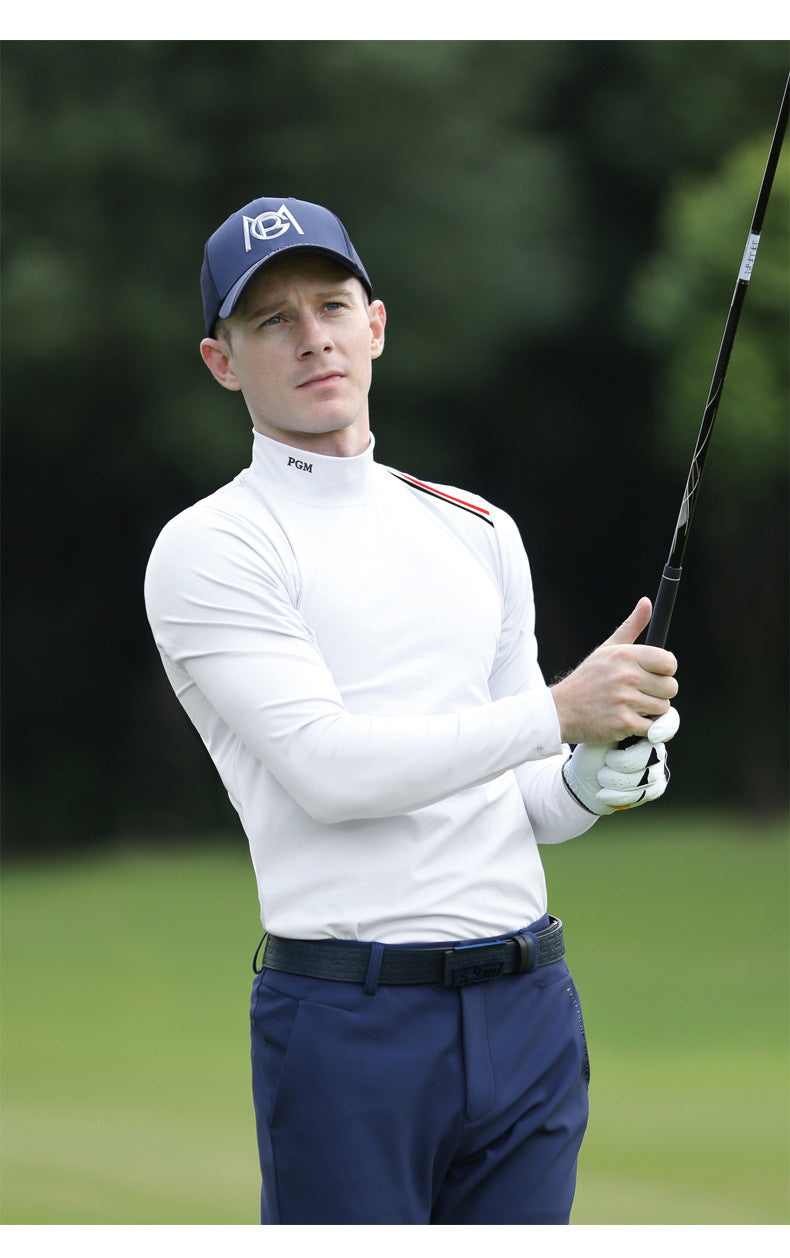 PGM YF490 men plain white golf shirts high quality long sleeve golf shirt