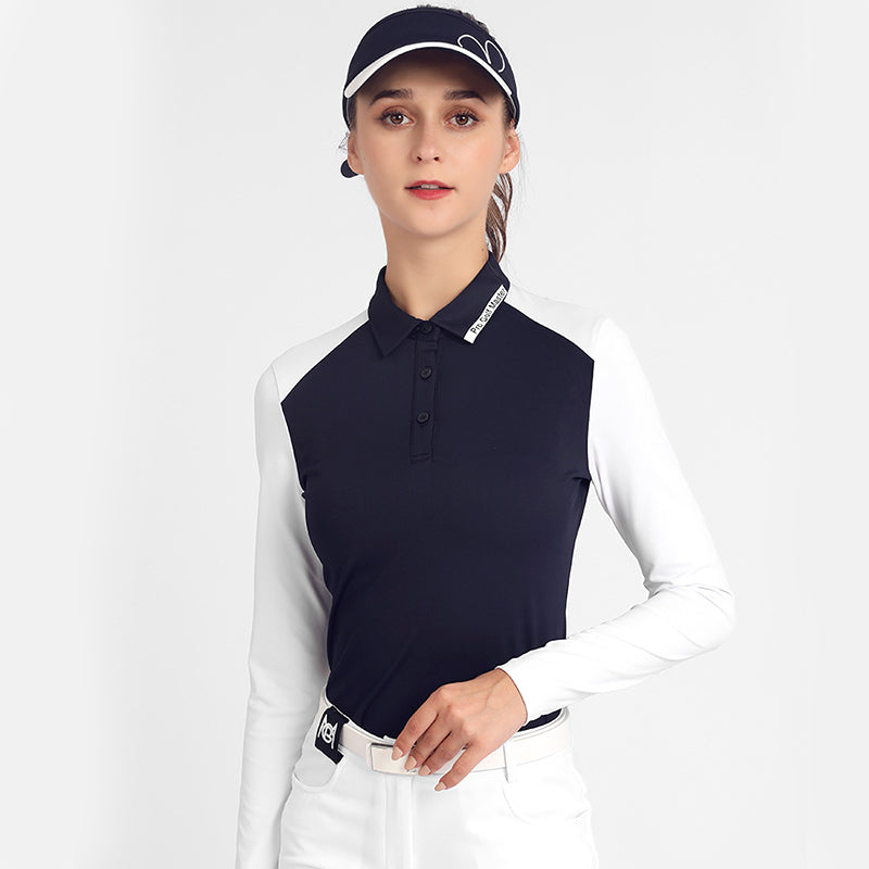 PGM YF515 custom golf shirt women slim fit polo shirt long sleeve luxury golf polos