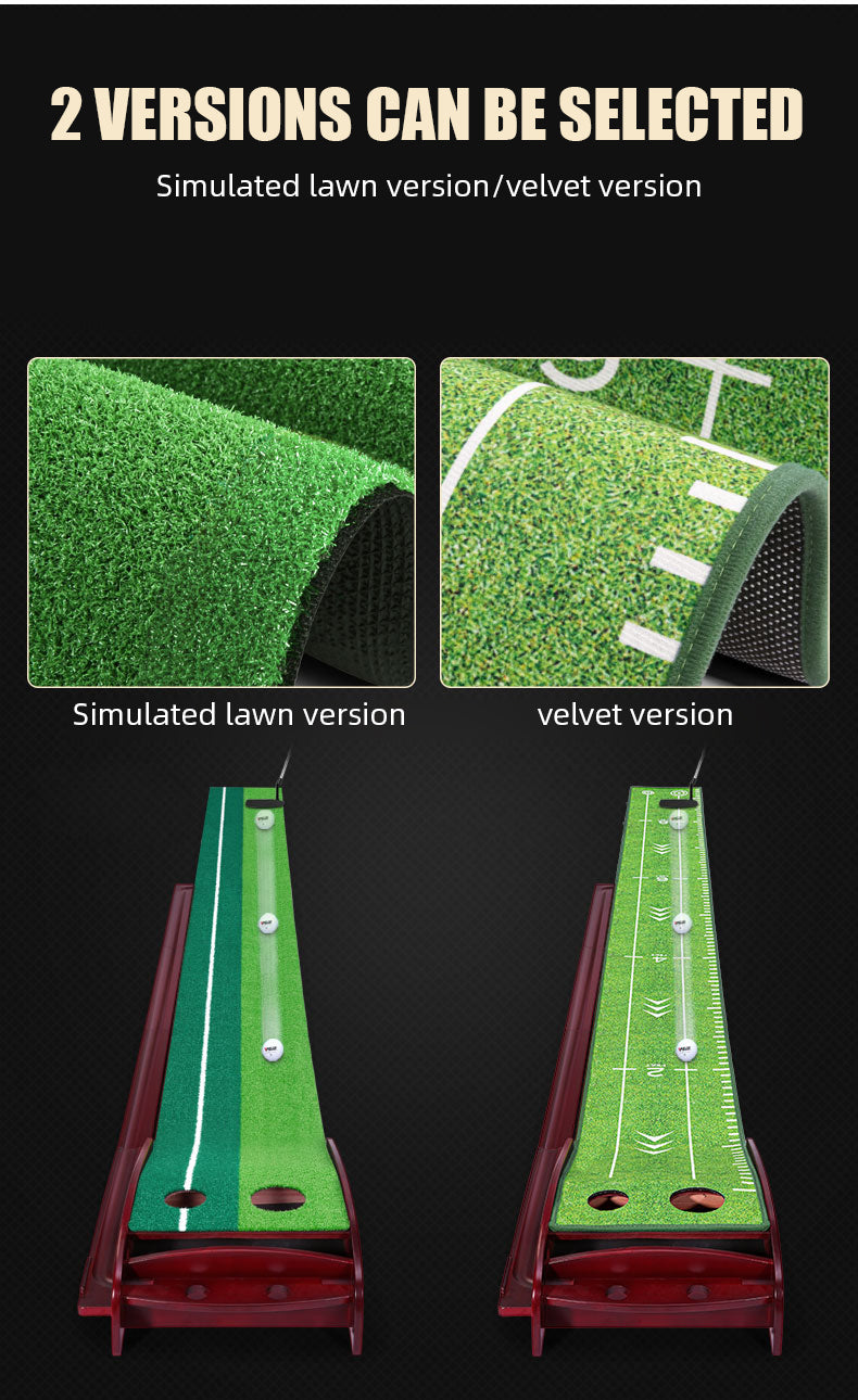 PGM TL024 garden putting practice mat indoor auto return wood golf green mat