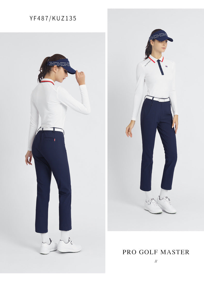 PGM YF487 ladies long sleeve golf polo moisture wicking woman golf polo
