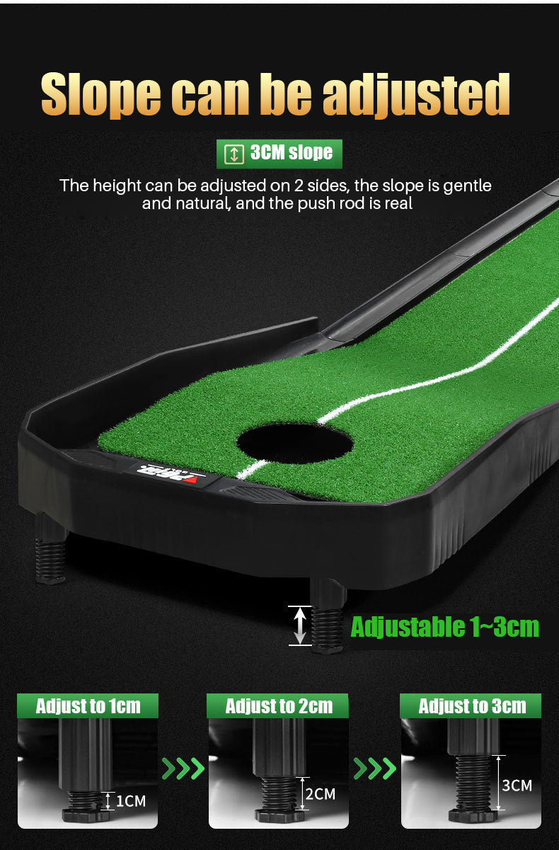 PGM TL025 adjustable slope putting training mat ball-rollback mini putting mat golf