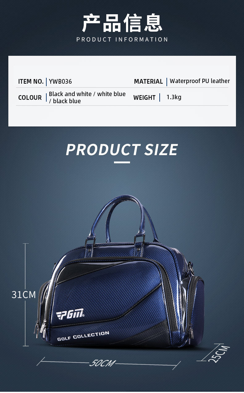 PGM YWB036 men waterproof golf boston sport clothing bag with shoe compartment