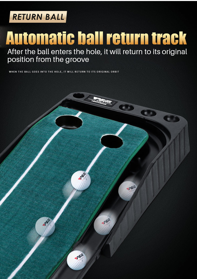 PGM TL023 Aiming line-Carpet Golf Putting Mat Ball Return Track Baffle Black Plastic Frame Indoor Outdoor