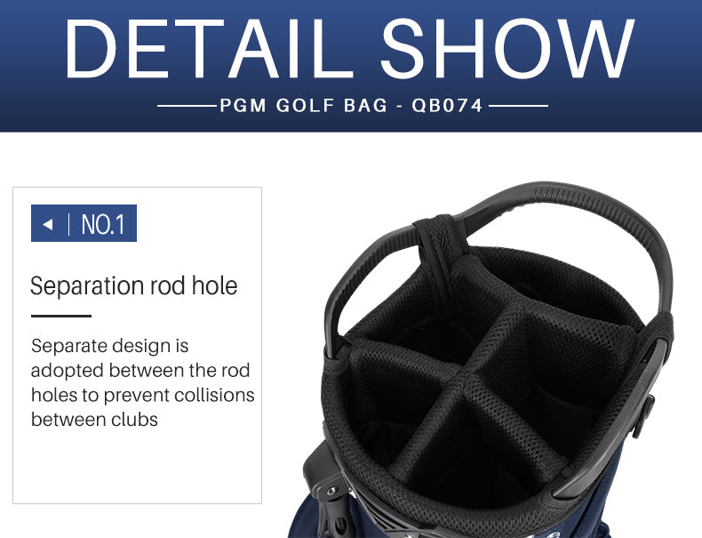 PGM QB074 premium custom 5 way divider waterproof lightweight sunday nylon golf bag