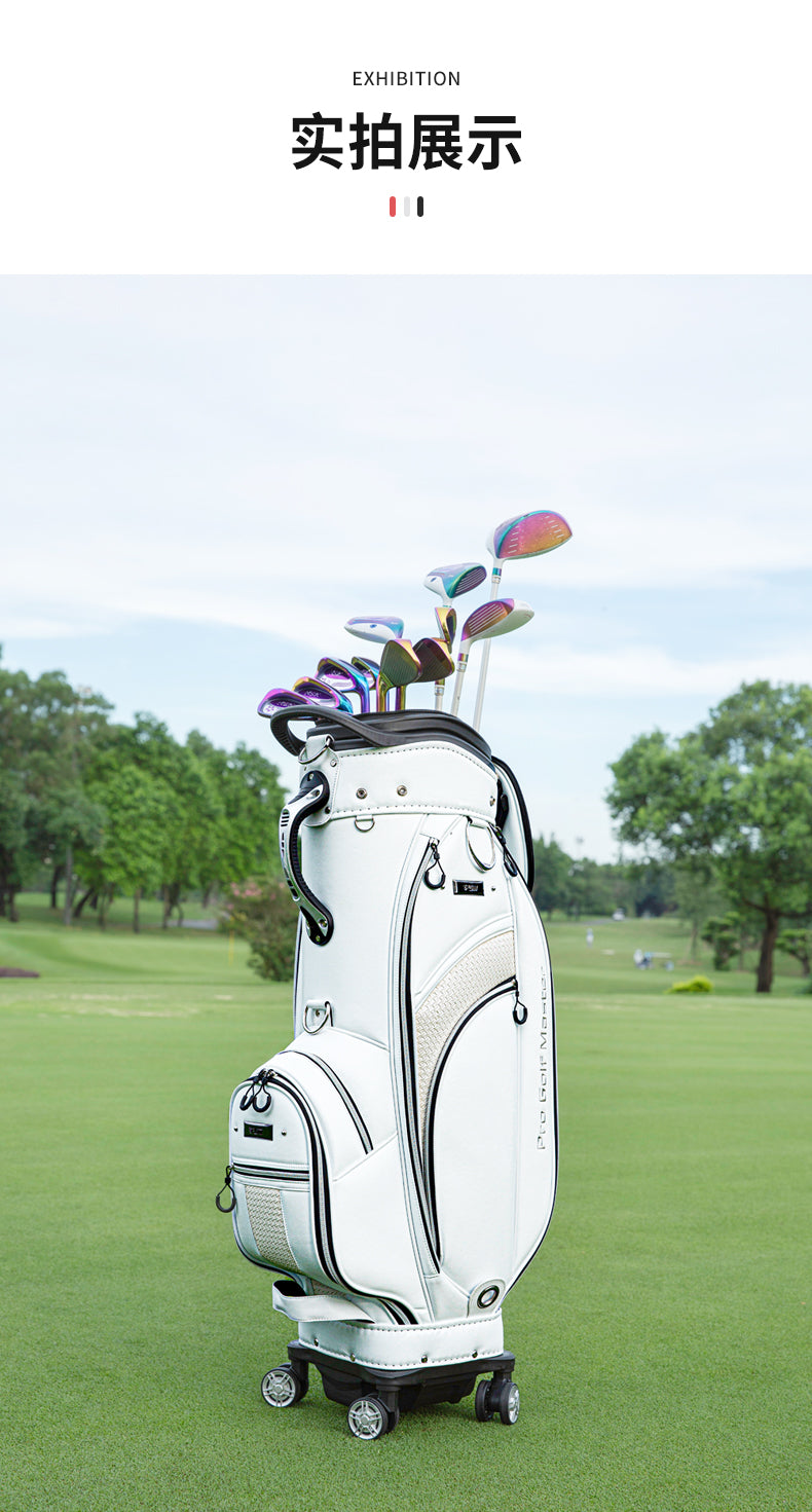 PGM QB136 custom logo golf bag travel microfiber leather golf bag with wheels